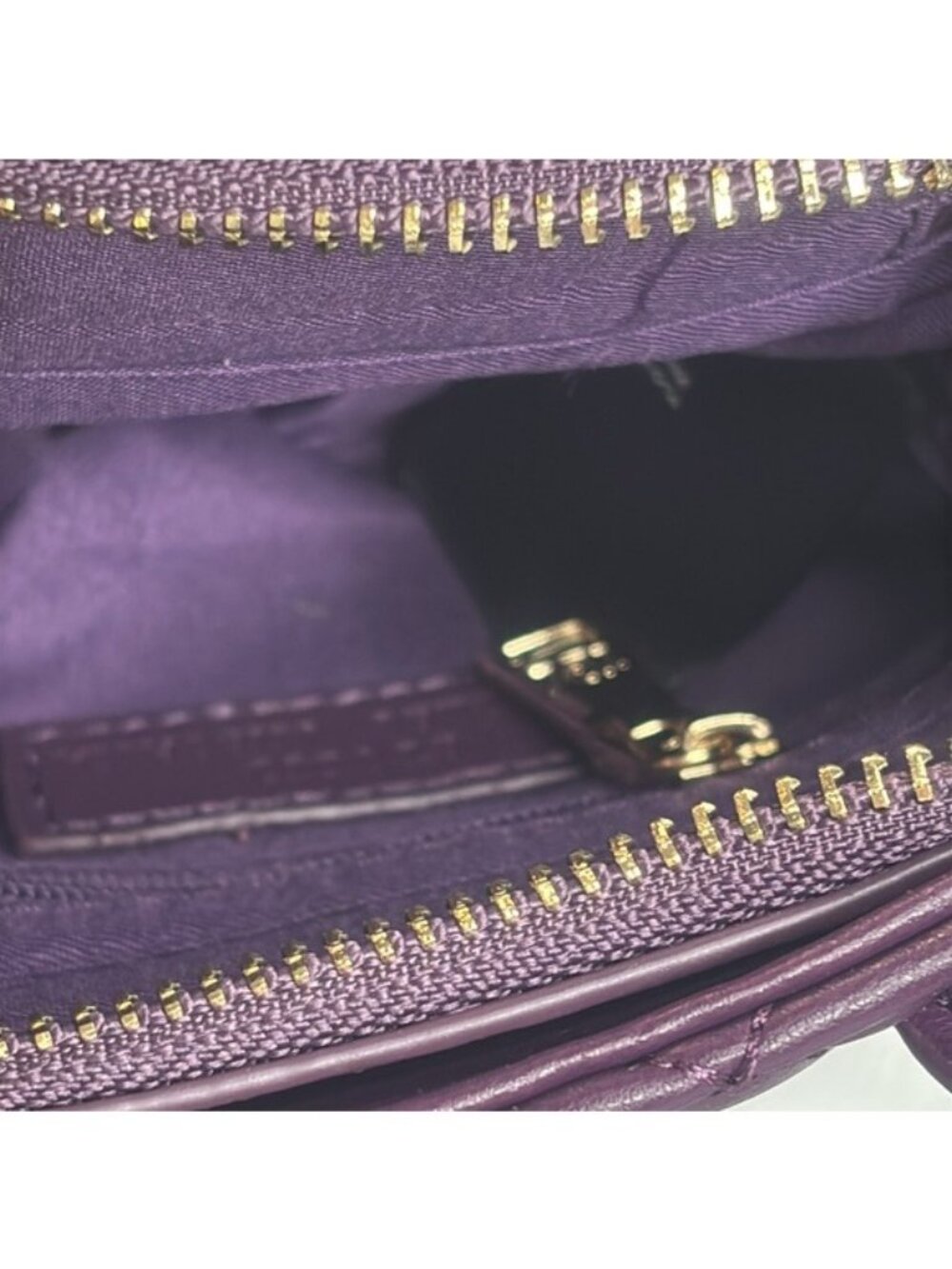 NWT Badgley Mischka Womens Purple Gold Quilted Crossbody Handbag - Picture 10 of 13